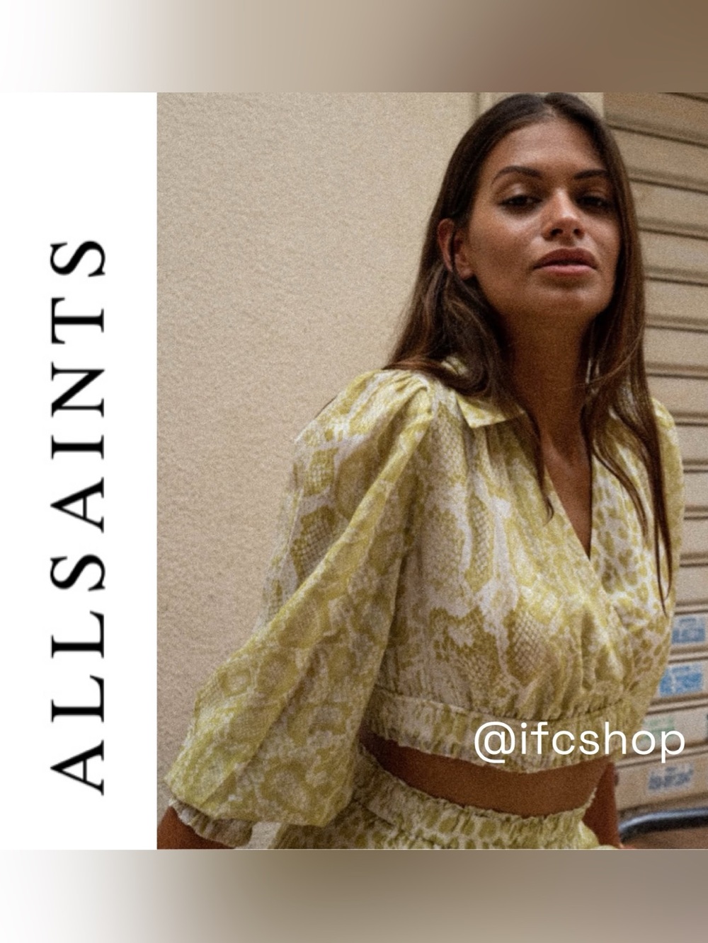 NWT AllSaints Clara Noche Top & Skirt Set in Lime Green 8